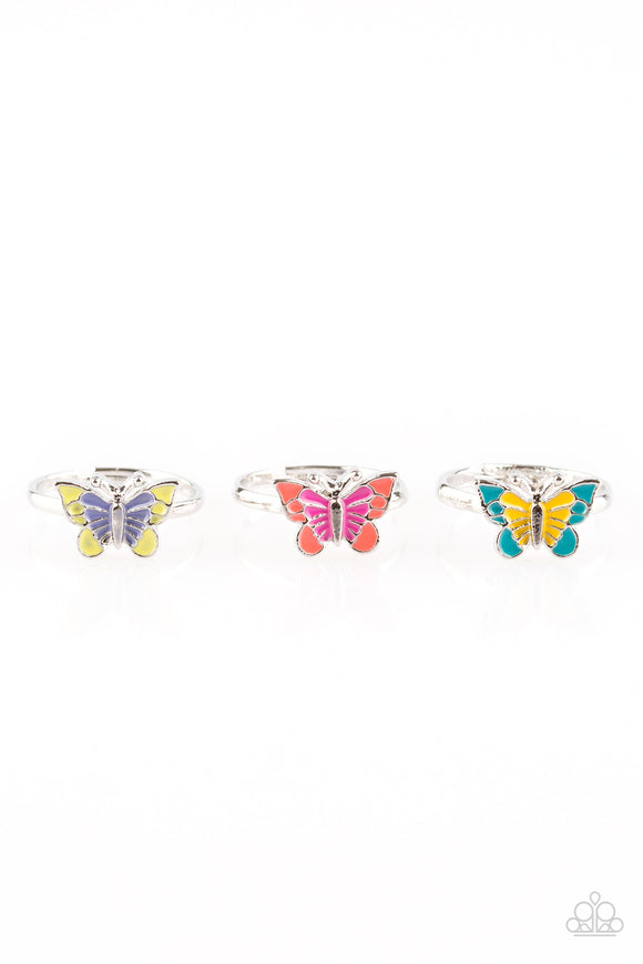 Girl's Starlet Shimmer Set of 5 Multi Butterfly Rings Paparazzi Jewelry