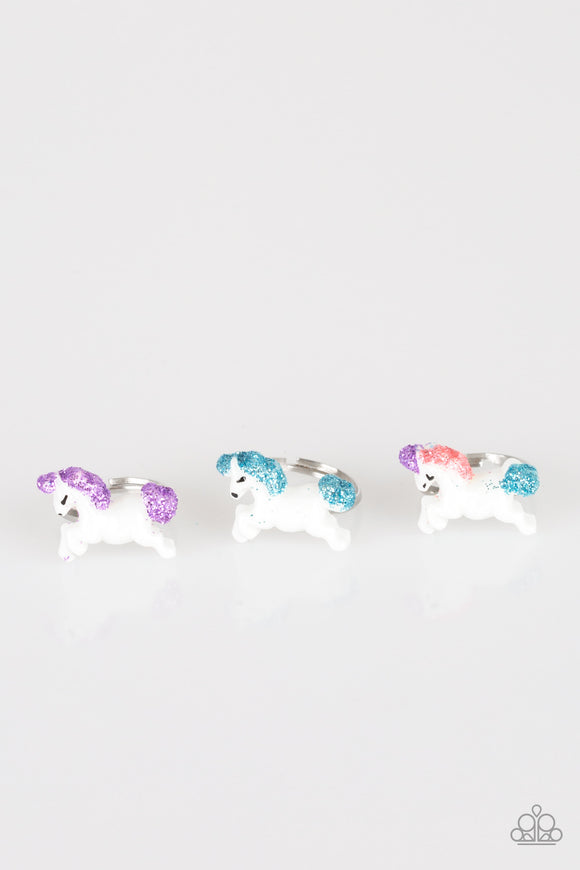 Girls Starlet Shimmer Unicorn Multi Color Set of 5 Ring Paparazzi Jewelry