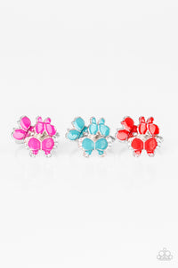 Girl's Starlet Shimmer Set of 5 Multi Rhinestone Butterfly Rings Paparazzi Jewelry