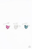 Girl's Starlet Shimmer Set of 5 Multi Color Pink Red White Blue Rhinestone Heart Valentine Silver Rings Paparazzi Jewelry