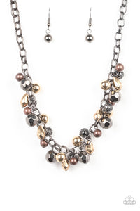 Paparazzi VINTAGE VAULT "Building My Brand" Black Necklace & Earring Set Paparazzi Jewelry