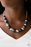 Paparazzi VINTAGE VAULT "The Ruling Class" Black Necklace & Earring Set Paparazzi Jewelry