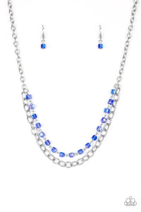 Paparazzi "Block Party Princess" Blue Necklace & Earring Set Paparazzi Jewelry