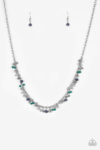 Paparazzi VINTAGE VAULT "Sailing The Seven Seas" Blue Necklace & Earring Set Paparazzi Jewelry