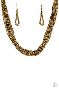 Paparazzi VINTAGE VAULT "The Speed of Starlight" Brass Necklace & Earring Set Paparazzi Jewelry