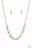 Paparazzi VINTAGE VAULT "The Imperfectionist" Brass Necklace & Earring Set Paparazzi Jewelry