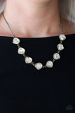 Paparazzi VINTAGE VAULT "The Imperfectionist" Brass Necklace & Earring Set Paparazzi Jewelry