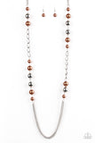 Paparazzi VINTAGE VAULT "Uptown Talker" Brown Necklace & Earring Set Paparazzi Jewelry