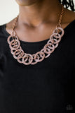 Paparazzi "The Main Contender" Copper Necklace & Earring Set Paparazzi Jewelry