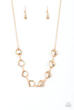 Paparazzi "The Imperfectionist" Gold Necklace & Earring Set Paparazzi Jewelry