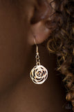 Paparazzi "Rosy Rosette" Gold Necklace & Earring Set Paparazzi Jewelry