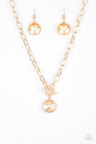 Paparazzi "She Sparkles On" Gold Necklace & Earring Set Paparazzi Jewelry