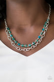 Paparazzi "Block Party Princess" Green Necklace & Earring Set Paparazzi Jewelry