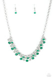 Paparazzi VINTAGE VAULT "Trust Fund Baby" Green Necklace & Earring Set Paparazzi Jewelry
