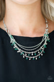 Paparazzi VINTAGE VAULT "Financially Fabulous" Green Necklace & Earring Set Paparazzi Jewelry