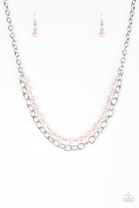 Paparazzi VINTAGE VAULT "Block Party Princess" Pink Necklace & Earring Set Paparazzi Jewelry