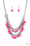 Paparazzi "Watch Me Now" Pink Necklace & Earring Set Paparazzi Jewelry
