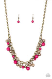 Paparazzi VINTAGE VAULT "The GRIT Crowd" Pink Necklace & Earring Set Paparazzi Jewelry