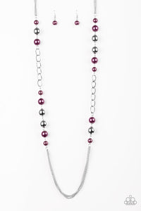 Paparazzi VINTAGE VAULT "Uptown Talker" Purple Necklace & Earring Set Paparazzi Jewelry