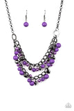 Paparazzi VINTAGE VAULT "Watch Me Now" Purple Necklace & Earring Set Paparazzi Jewelry