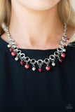 Paparazzi VINTAGE VAULT "Fiercely Fancy" Red Necklace & Earring Set Paparazzi Jewelry