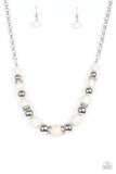 Paparazzi "The Ruling Class" White Necklace & Earring Set Paparazzi Jewelry