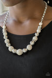 Paparazzi "The Ruling Class" White Necklace & Earring Set Paparazzi Jewelry