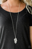 Paparazzi VINTAGE VAULT "Fiercely Fall" Silver Necklace & Earring Set Paparazzi Jewelry