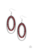 Paparazzi VINTAGE VAULT "Marry Into Money" Red Earrings Paparazzi Jewelry