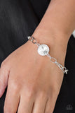 Paparazzi VINTAGE VAULT "All Aglitter" White Bracelet Paparazzi Jewelry