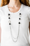 Paparazzi VINTAGE VAULT "Its About SHOWTIME!" Black Necklace & Earring Set Paparazzi Jewelry