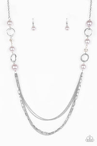 Paparazzi VINTAGE VAULT "It's About Showtime" Silver Necklace & Earring Set Paparazzi Jewelry