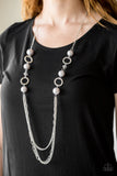 Paparazzi VINTAGE VAULT "It's About Showtime" Silver Necklace & Earring Set Paparazzi Jewelry