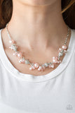 Paparazzi "Weekday Wedding" Pink & Shiny Pearl Bead Silver Necklace & Earring Set Paparazzi Jewelry