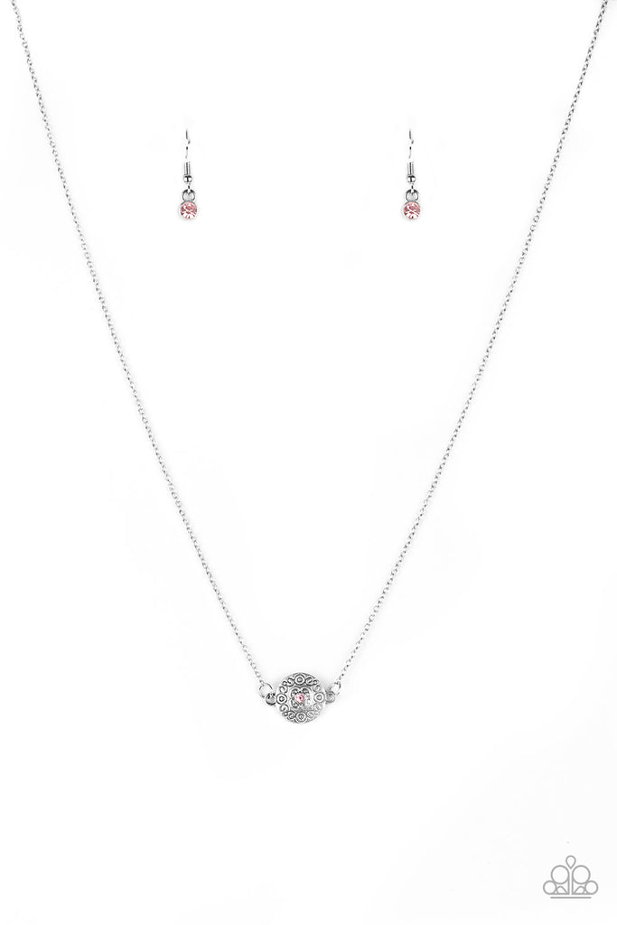 Paparazzi Pristinely Pasadena Pink Necklace And Earring Set 7137