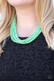 Paparazzi VINTAGE VAULT "Wide Open Spaces" Green Necklace & Earring Set Paparazzi Jewelry