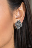Paparazzi VINTAGE VAULT "Royal Fandom" Silver Clip On Earrings Paparazzi Jewelry