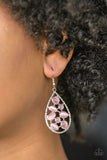 Paparazzi "That Thing You DEW" Pink Moonstone Silver Teardrop Earrings Paparazzi Jewelry