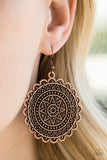 Paparazzi "Be Sol Bold" Copper Studded Sunburst Earrings Paparazzi Jewelry