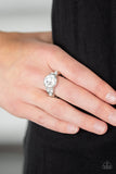 Paparazzi VINTAGE VAULT "Poshly Pampered" White Ring Paparazzi Jewelry