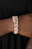 Paparazzi "Classic Confidence" Brown Pearl Silver Bead Coil Bracelet Paparazzi Jewelry