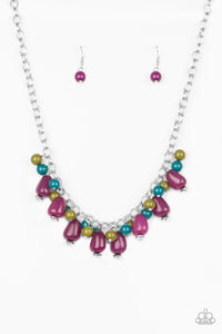 Paparazzi "Jammin Jambalaya" Multi Purple Green Blue Bead Necklace & Earring Set Paparazzi Jewelry