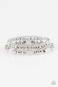 Paparazzi VINTAGE VAULT "Babe-alicious" Silver Bracelet Paparazzi Jewelry