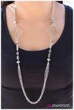 Paparazzi "Down The Rabbit Hole"  Silver Necklace & Earring Set Paparazzi Jewelry