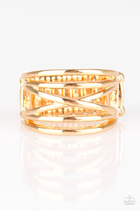 Paparazzi "Way Wayward" Gold Crisscross Design Ring Paparazzi Jewelry