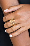 Paparazzi "Way Wayward" Gold Crisscross Design Ring Paparazzi Jewelry