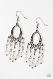 Paparazzi VINTAGE VAULT "Not The Only Fish In The Sea" White Earrings Paparazzi Jewelry