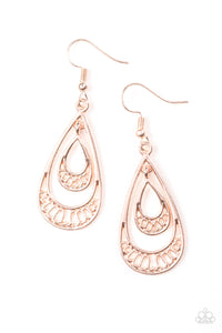 Paparazzi "Reigned Out" Rose Gold Earrings Paparazzi Jewelry