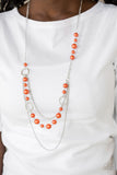 Paparazzi VINTAGE VAULT "Party Dress Princess" Orange Necklace & Earring Set Paparazzi Jewelry