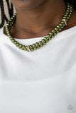 Paparazzi VINTAGE VAULT "Put On Your Party Dress" Green Necklace & Earring Set Paparazzi Jewelry
